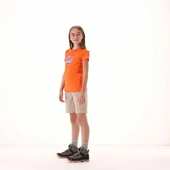 Bermuda trekking in poliestere leggero stretch da bambina