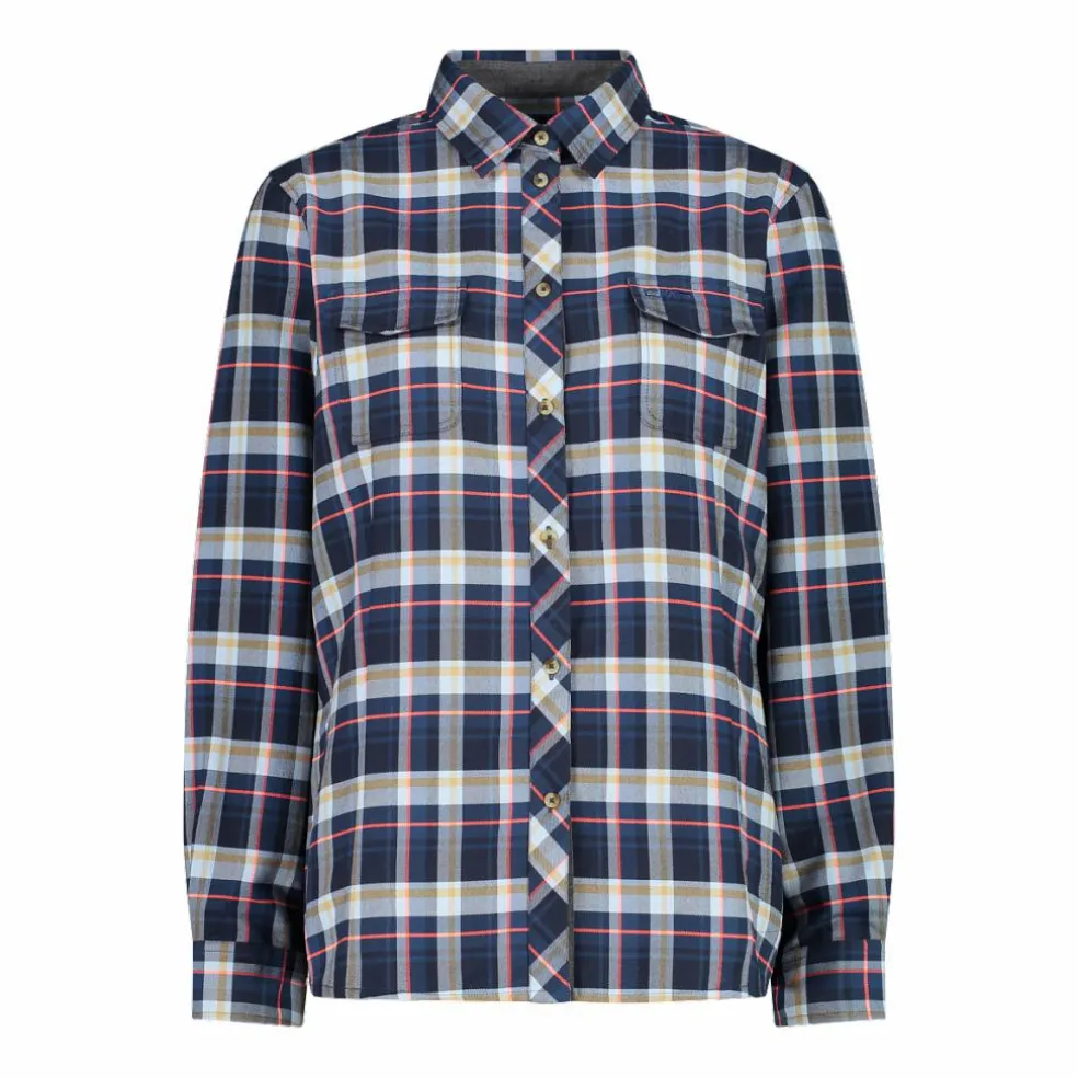 Camicia a manica lunga da donna in poliestere riciclato
