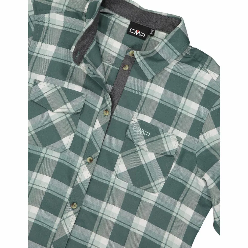 Camicia a manica lunga da donna in poliestere riciclato