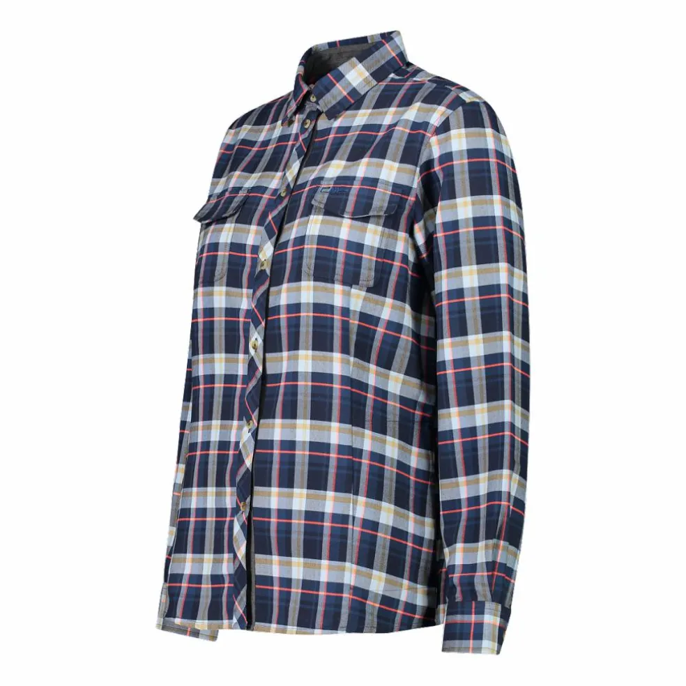 Camicia a manica lunga da donna in poliestere riciclato
