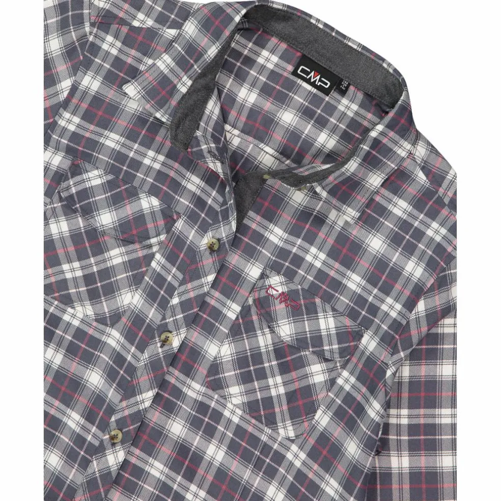 Camicia a manica lunga da donna in poliestere riciclato