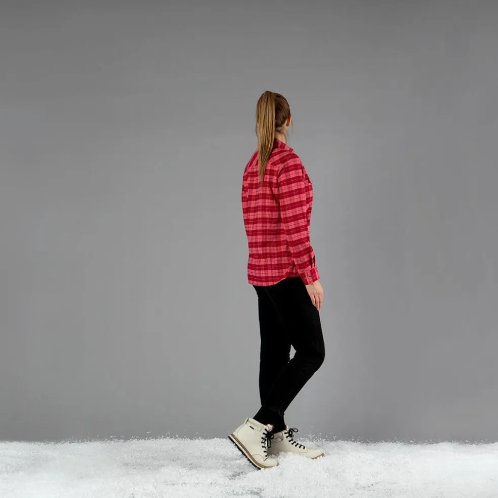 Camicia a manica lunga da donna in poliestere riciclato