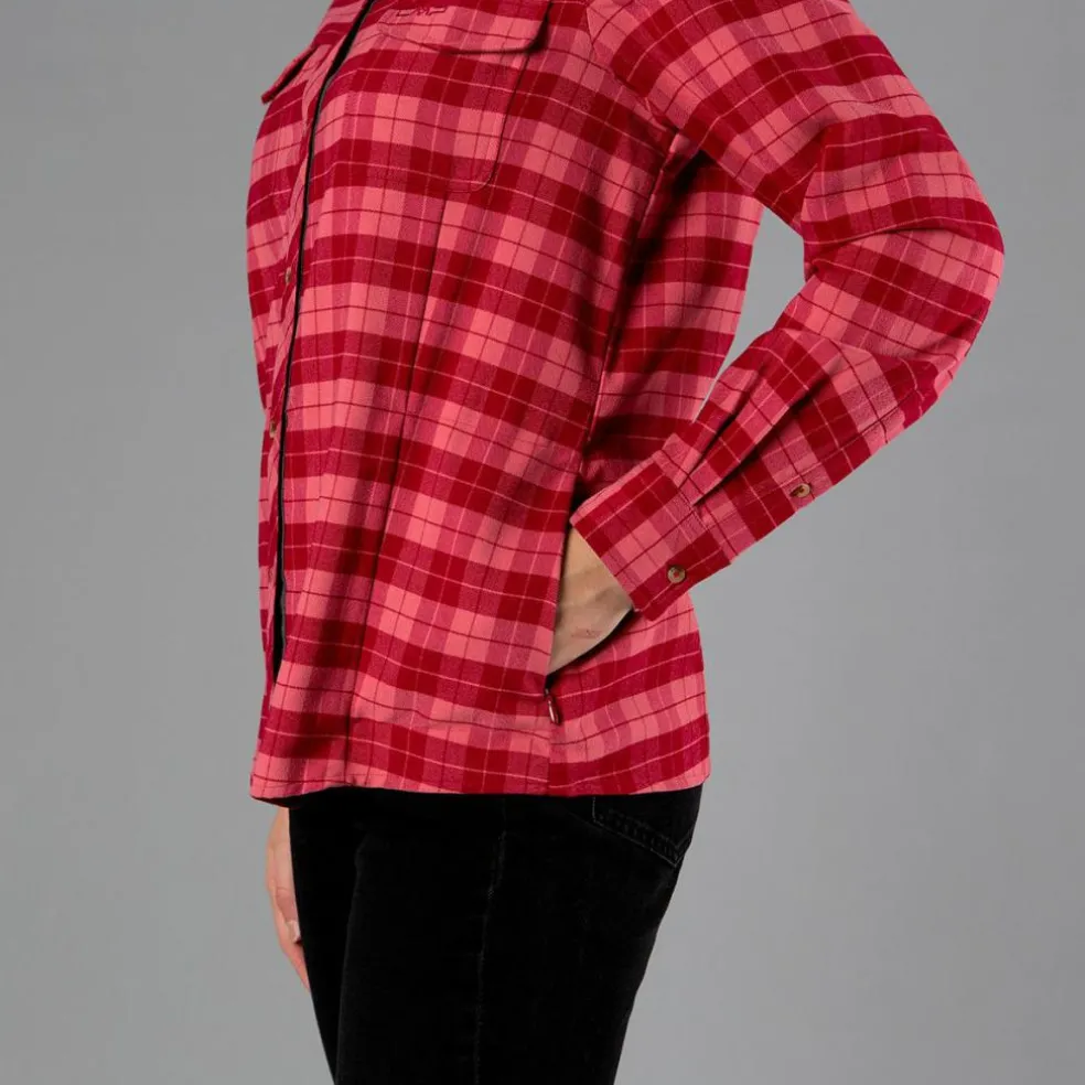 Camicia a manica lunga da donna in poliestere riciclato