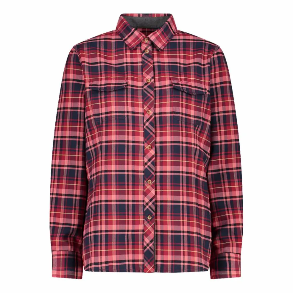 Camicia a manica lunga da donna in poliestere riciclato