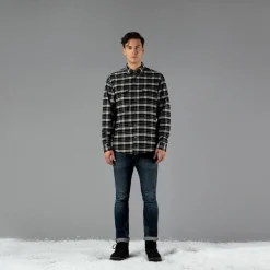 Camicia a manica lunga da uomo in poliestere riciclato