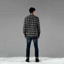 Camicia a manica lunga da uomo in poliestere riciclato