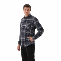 Camicia a manica lunga da uomo in poliestere riciclato
