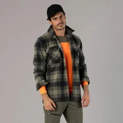 Camicia a manica lunga in pile stampato da uomo