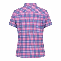 Camicia da donna a maniche corte con fantasia a quadri
