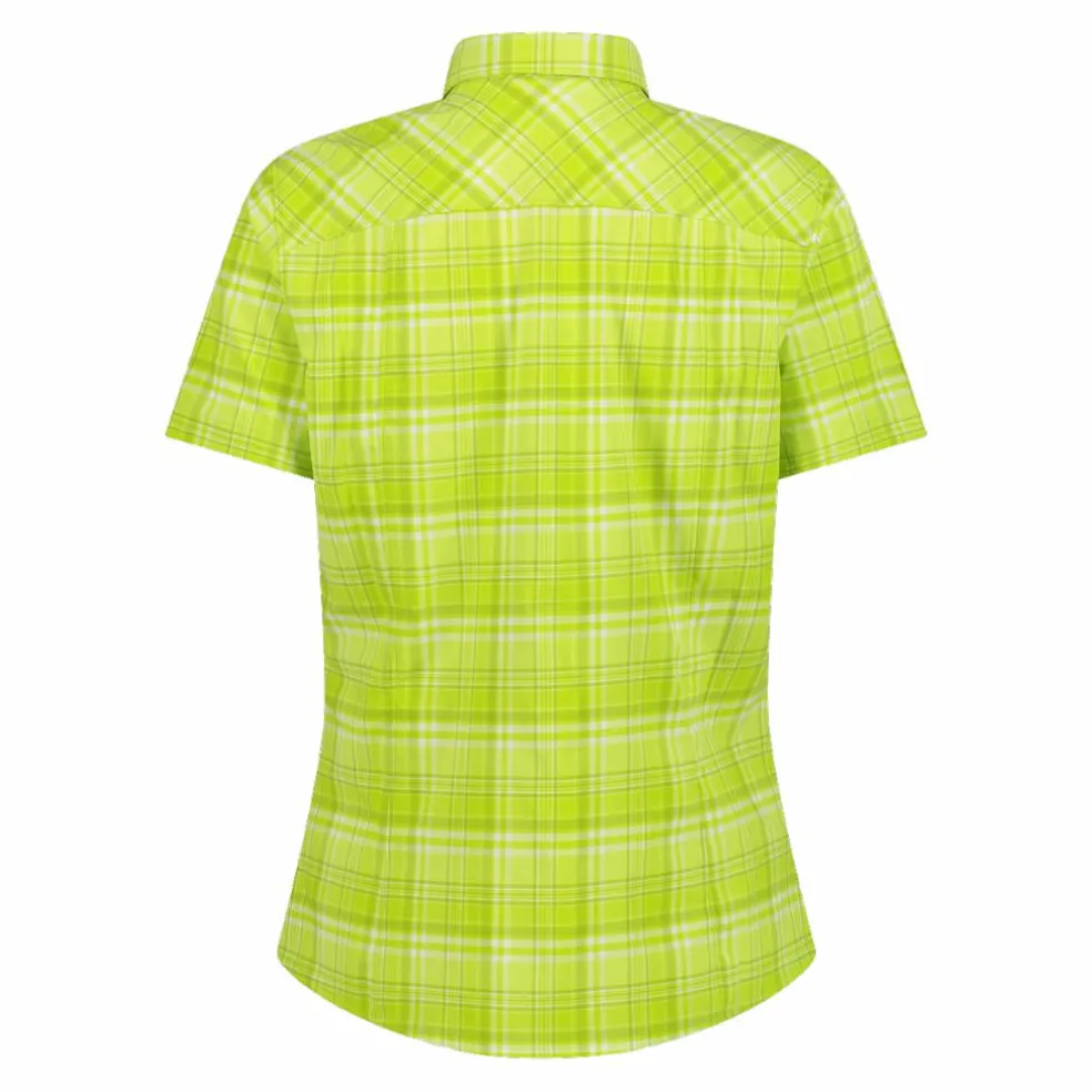 Camicia da donna a maniche corte con fantasia a quadri