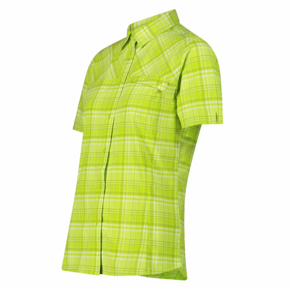 Camicia da donna a maniche corte con fantasia a quadri