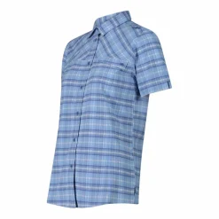 Camicia da donna a maniche corte con fantasia a quadri