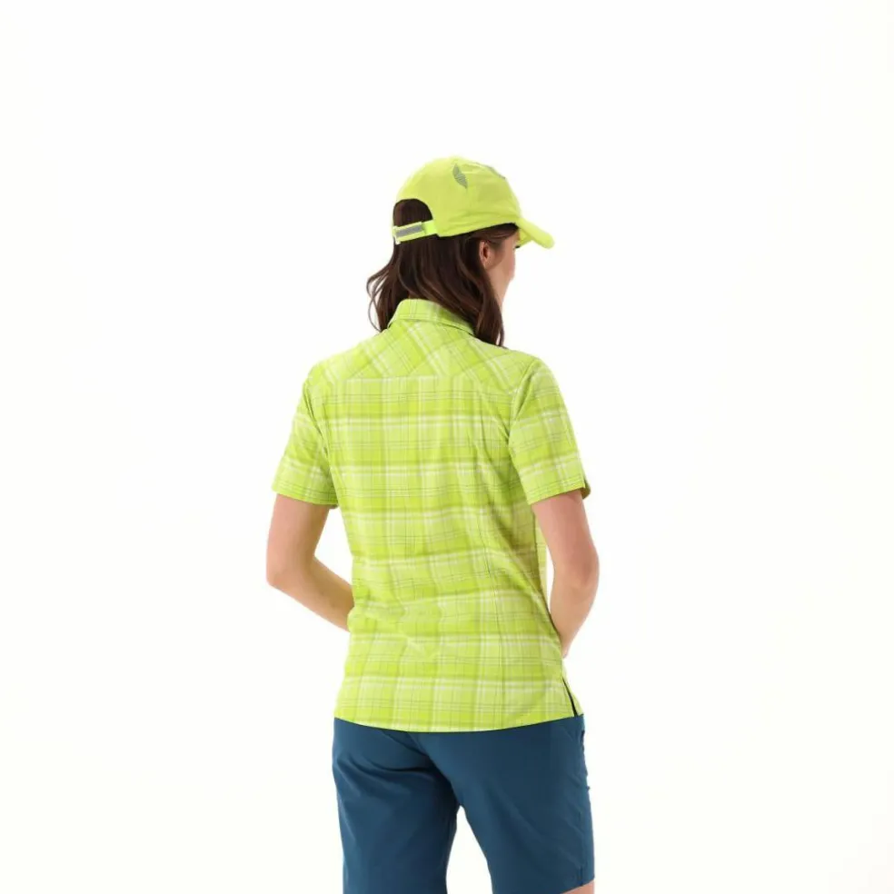 Camicia da donna a maniche corte con fantasia a quadri