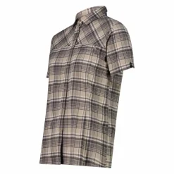 Camicia da donna a maniche corte con fantasia a quadri
