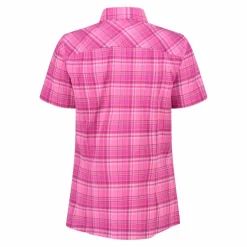 Camicia da donna a maniche corte con fantasia a quadri