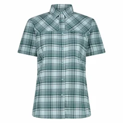 Camicia da donna a maniche corte con fantasia a quadri