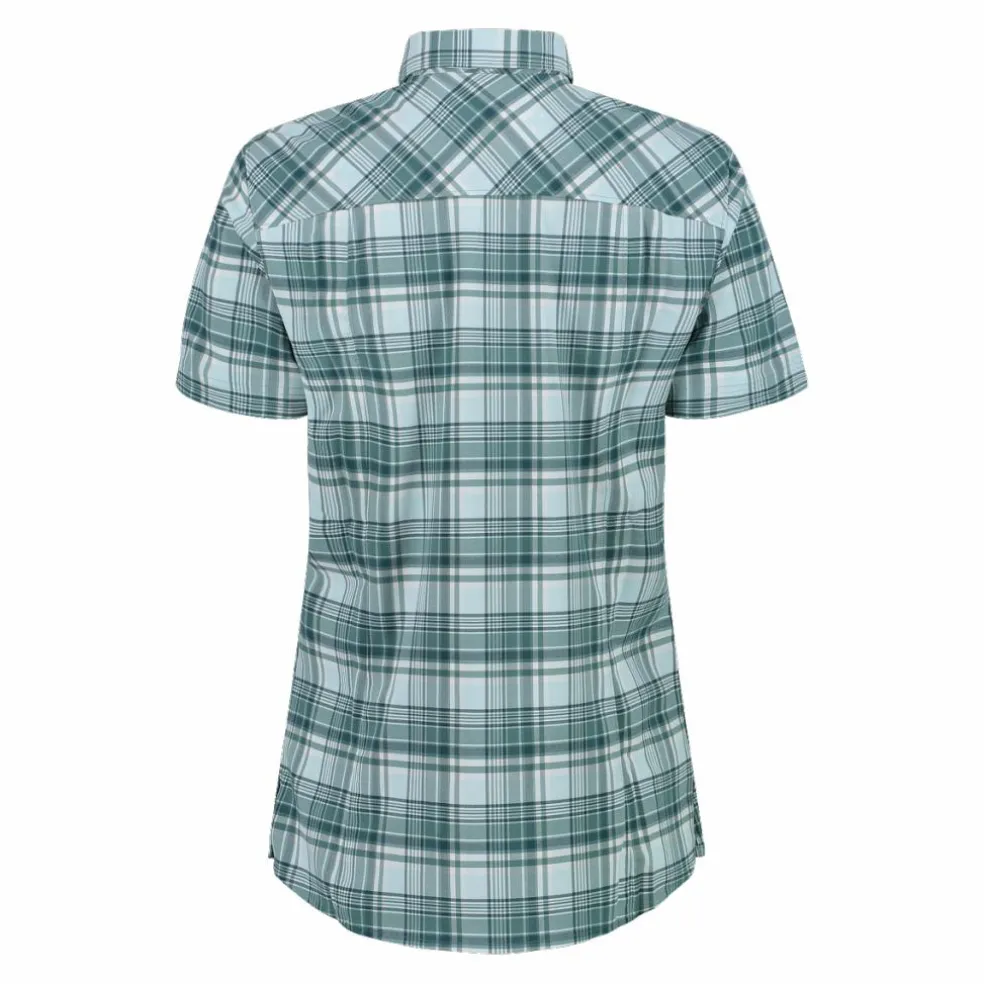 Camicia da donna a maniche corte con fantasia a quadri