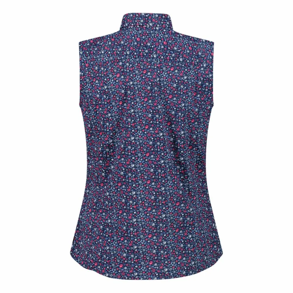 Camicia da donna senza maniche con fantasia floreale