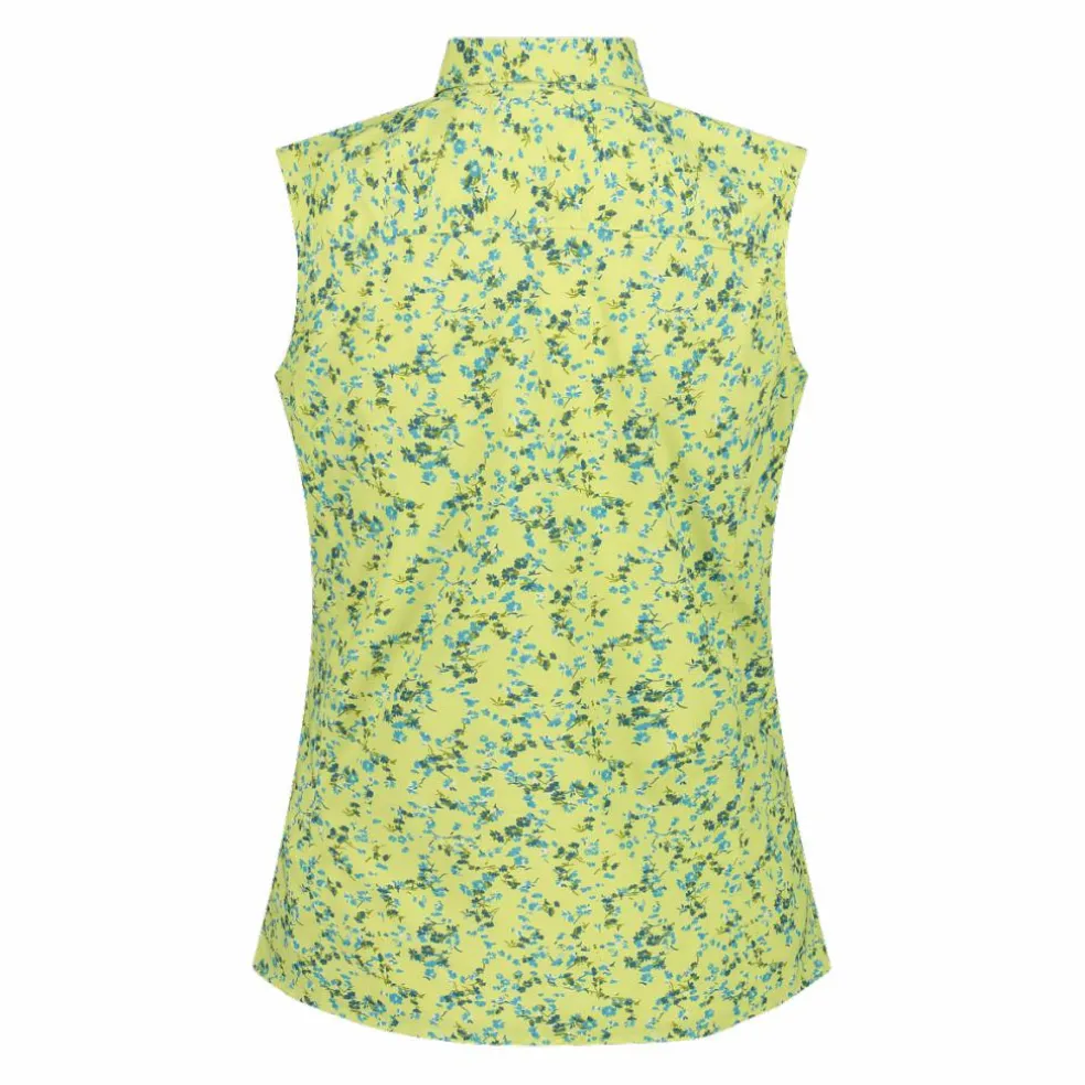 Camicia da donna senza maniche con fantasia floreale