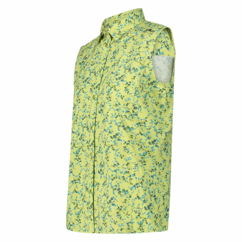 Camicia da donna senza maniche con fantasia floreale