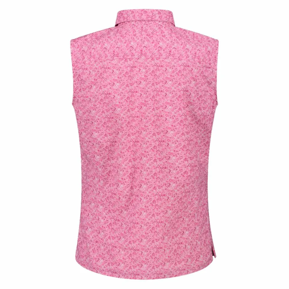 Camicia da donna senza maniche con fantasia floreale