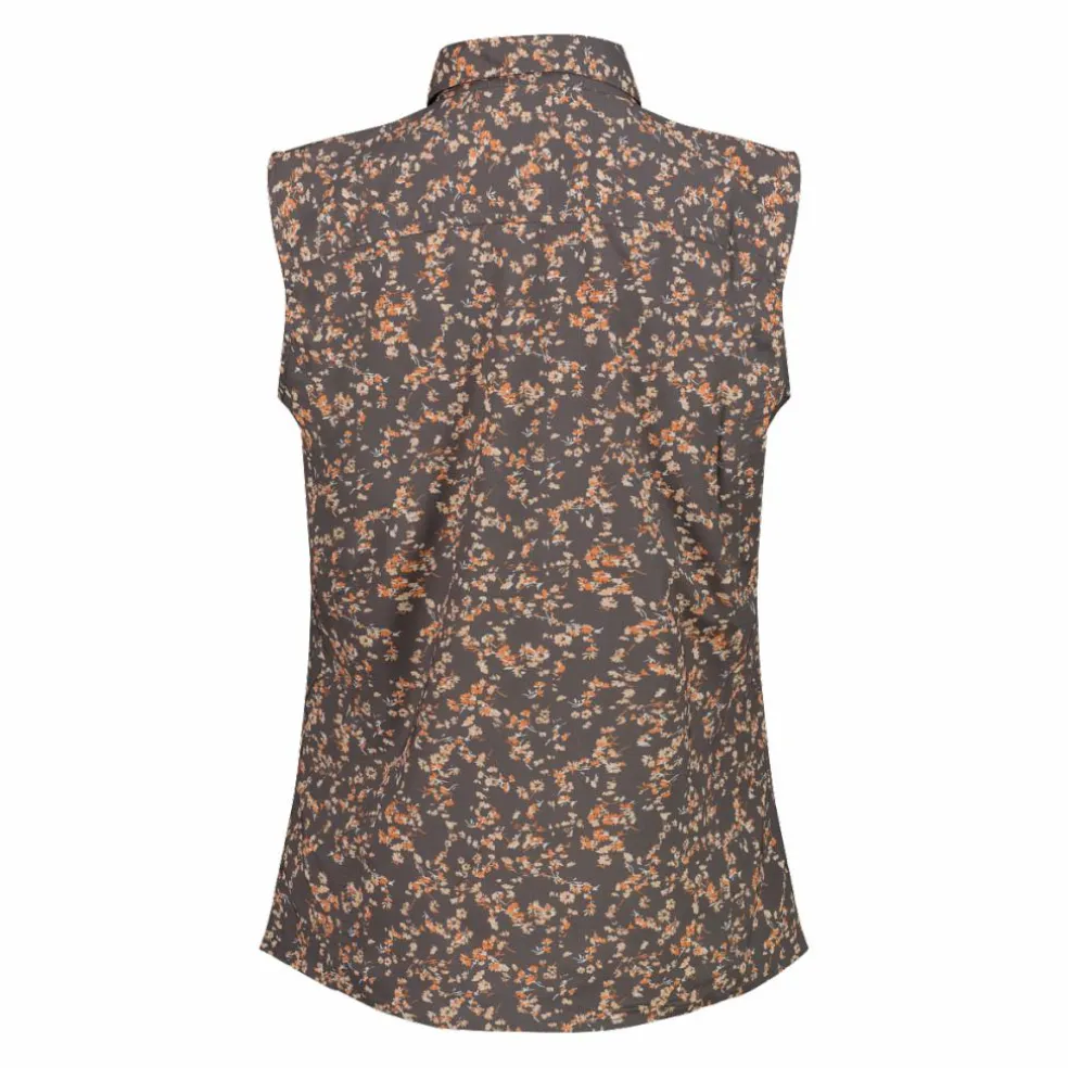 Camicia da donna senza maniche con fantasia floreale