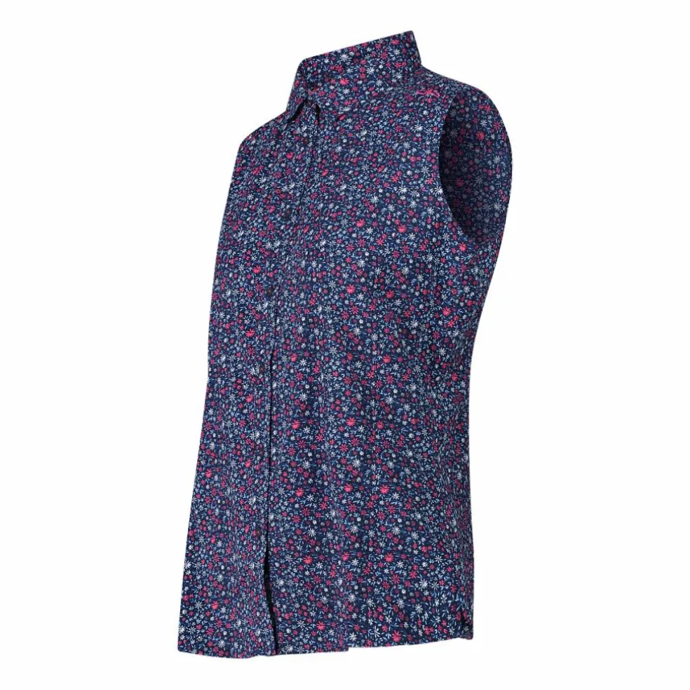 Camicia da donna senza maniche con fantasia floreale