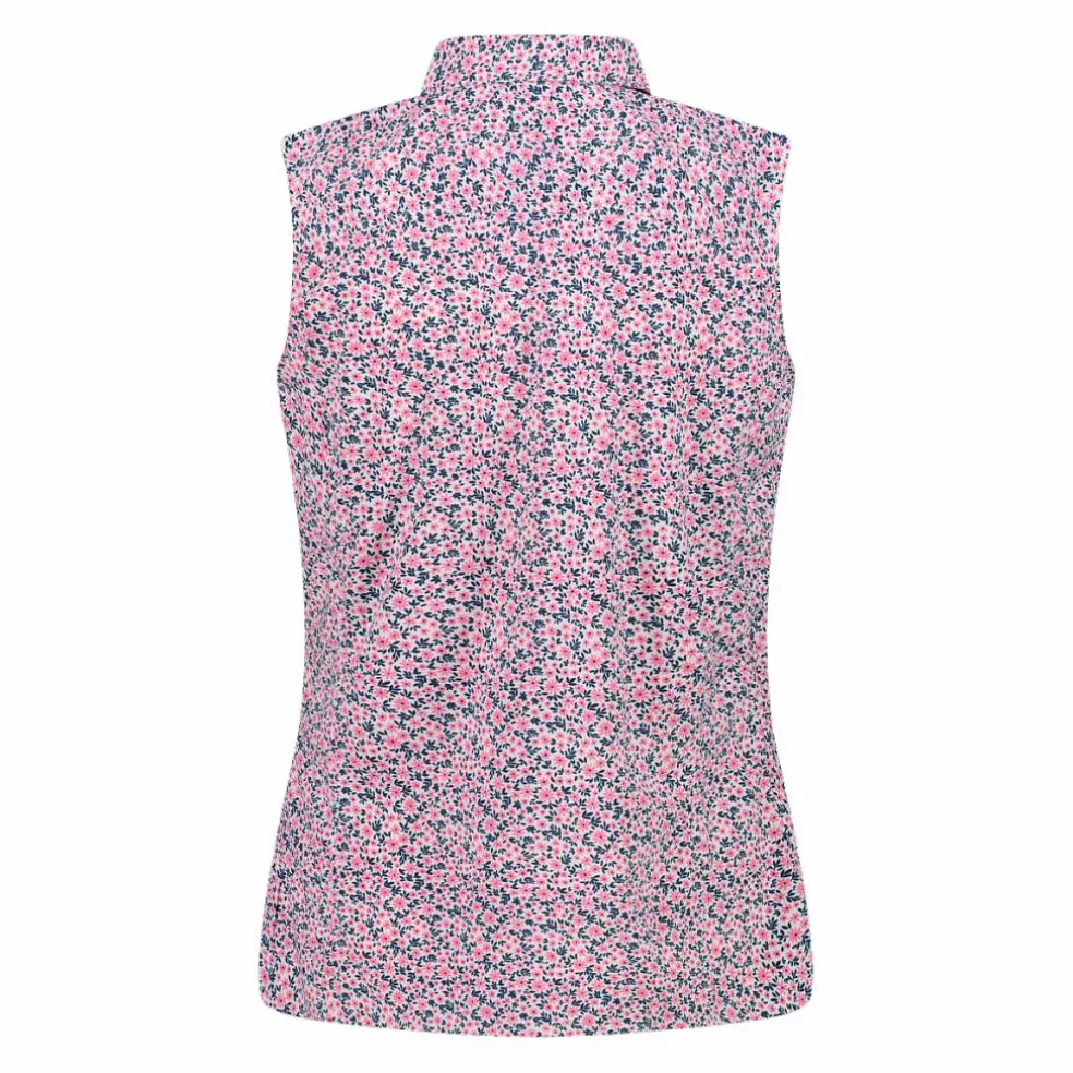 Camicia da donna senza maniche con fantasia floreale