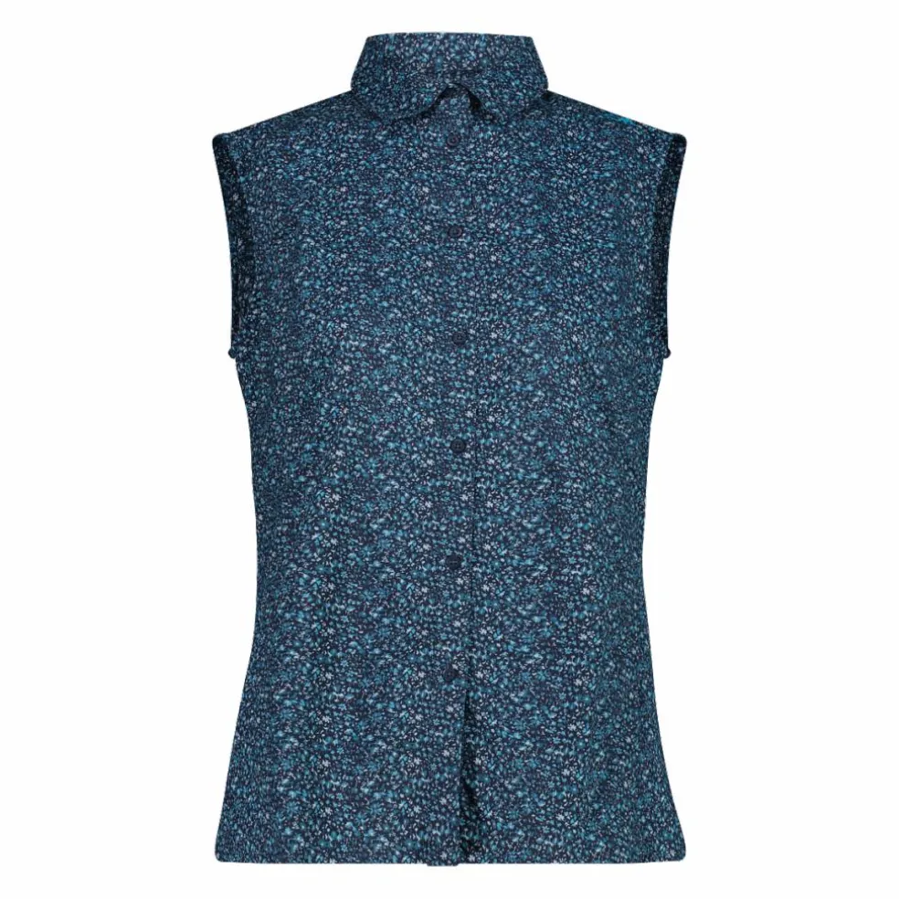 Camicia da donna senza maniche con fantasia floreale