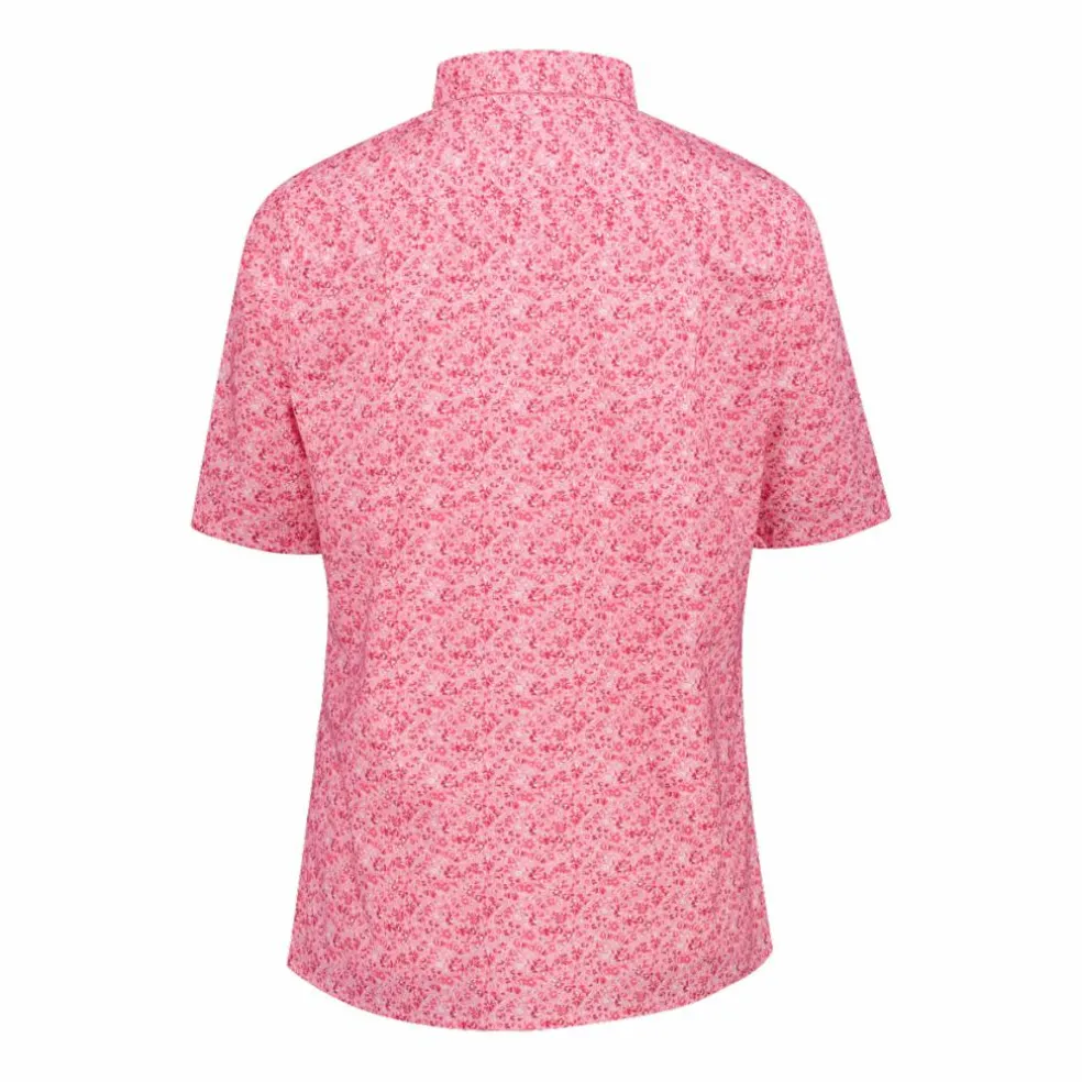Camicia fantasia a maniche 3/4 stretch da donna