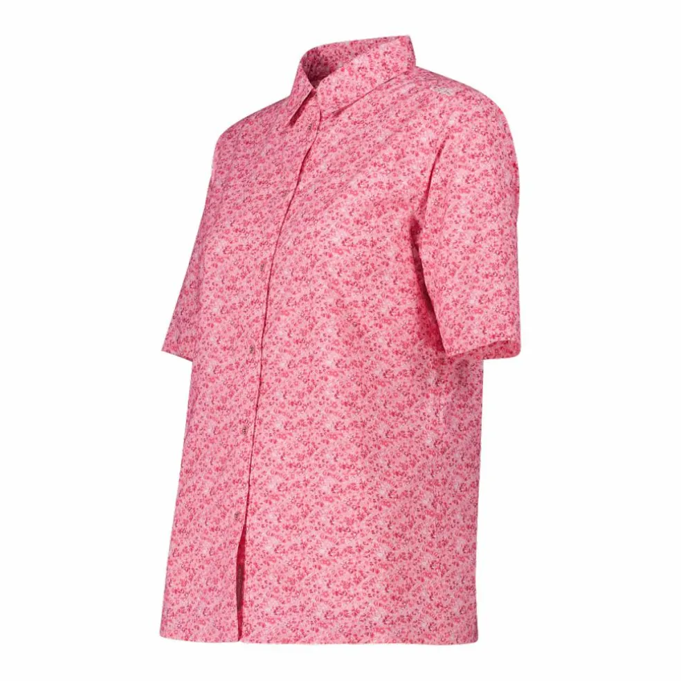 Camicia fantasia a maniche 3/4 stretch da donna