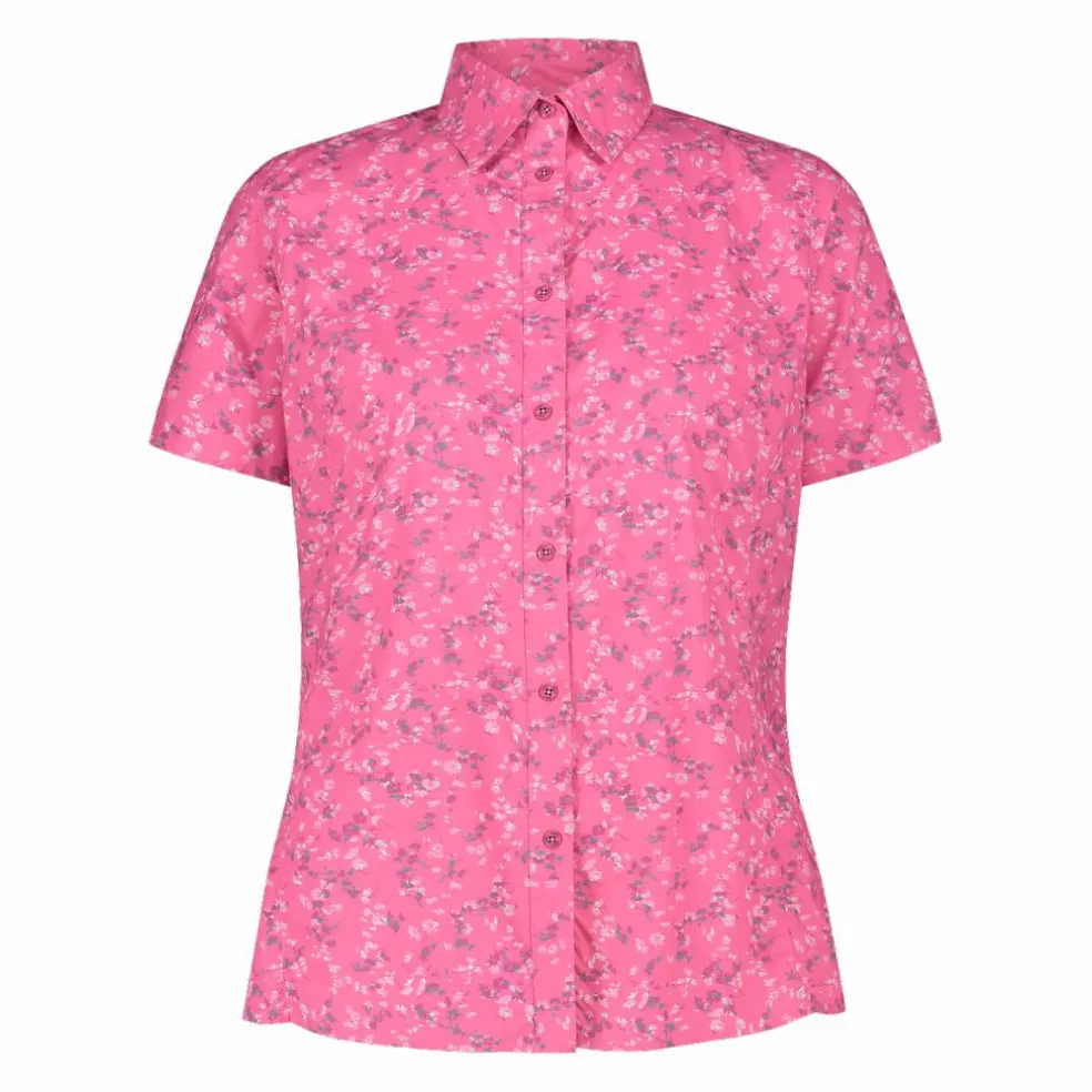 Camicia fantasia check maniche corte da donna