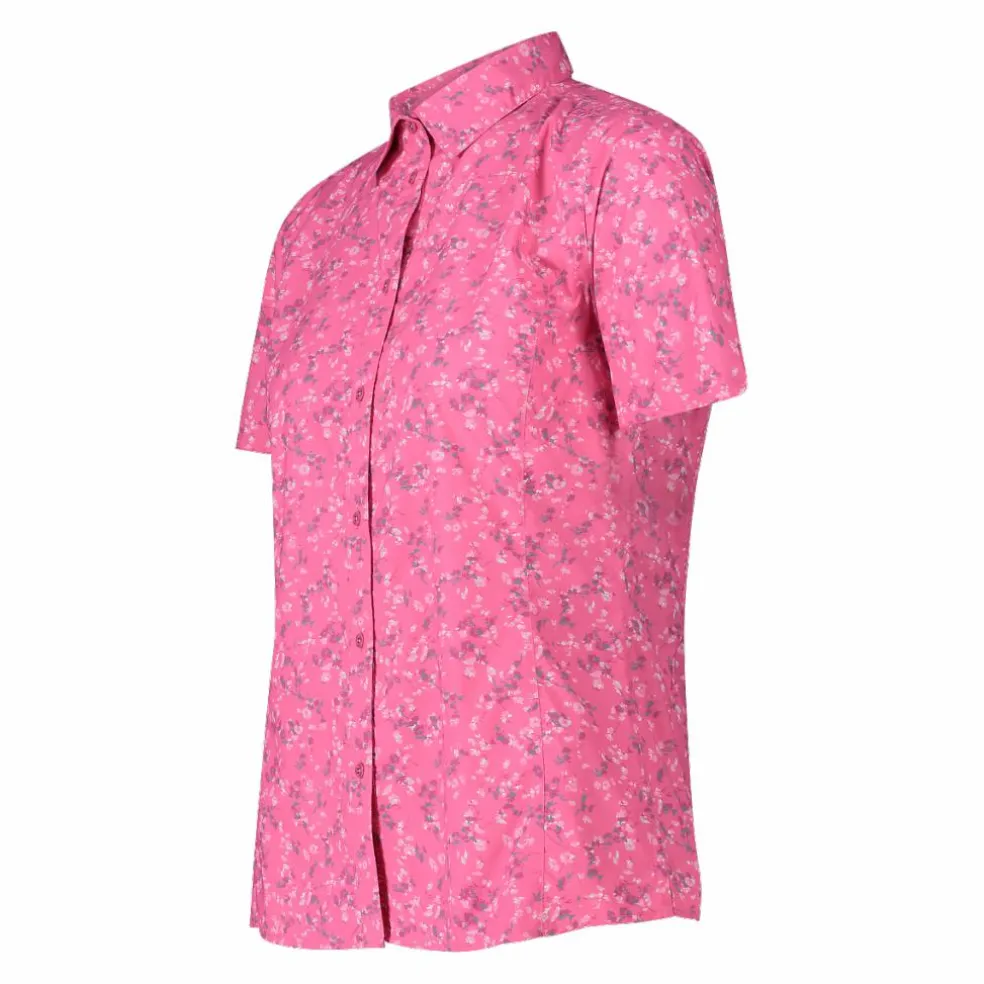 Camicia fantasia check maniche corte da donna