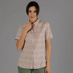 Camicia fantasia check maniche corte da donna