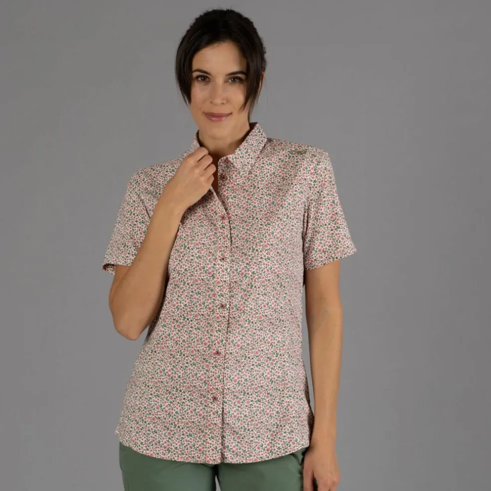 Camicia fantasia check maniche corte da donna