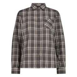 Camicia fantasia check maniche lunghe da donna