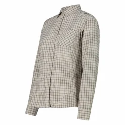 Camicia fantasia check maniche lunghe da donna