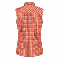 Camicia fantasia check senza maniche da donna