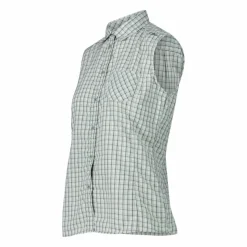 Camicia fantasia check senza maniche da donna
