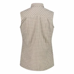 Camicia fantasia check senza maniche da donna