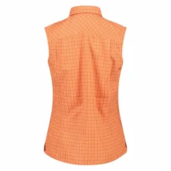 Camicia fantasia check senza maniche da donna