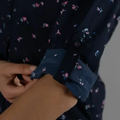 Camicia fantasia floreale maniche lunghe da donna
