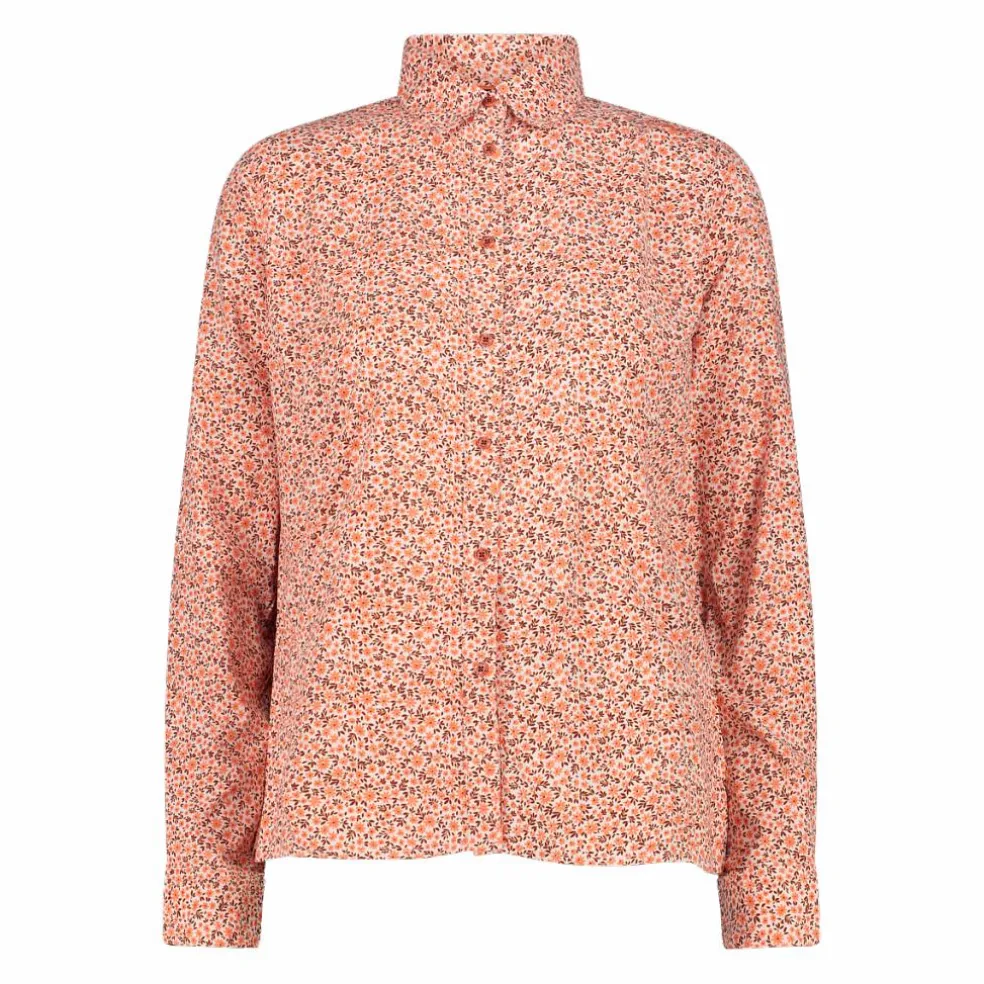 Camicia fantasia geometrica maniche lunghe da donna