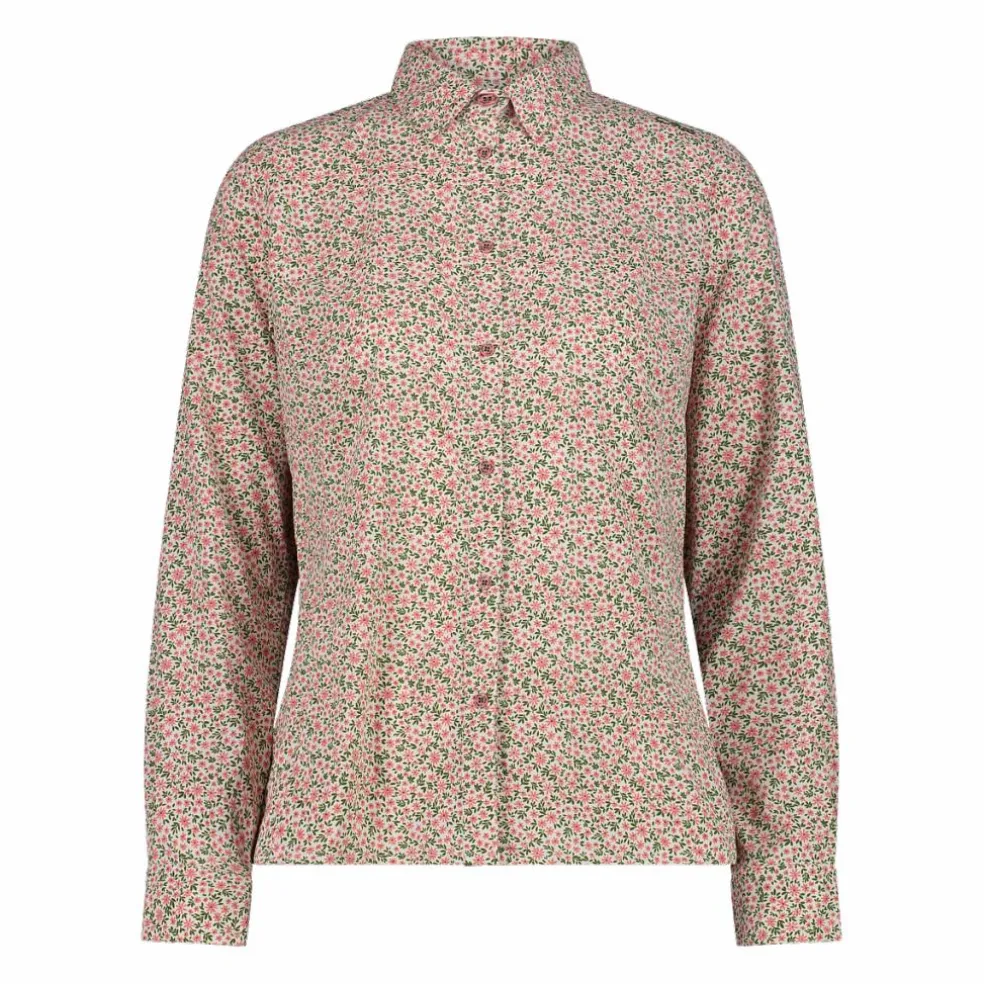Camicia fantasia geometrica maniche lunghe da donna