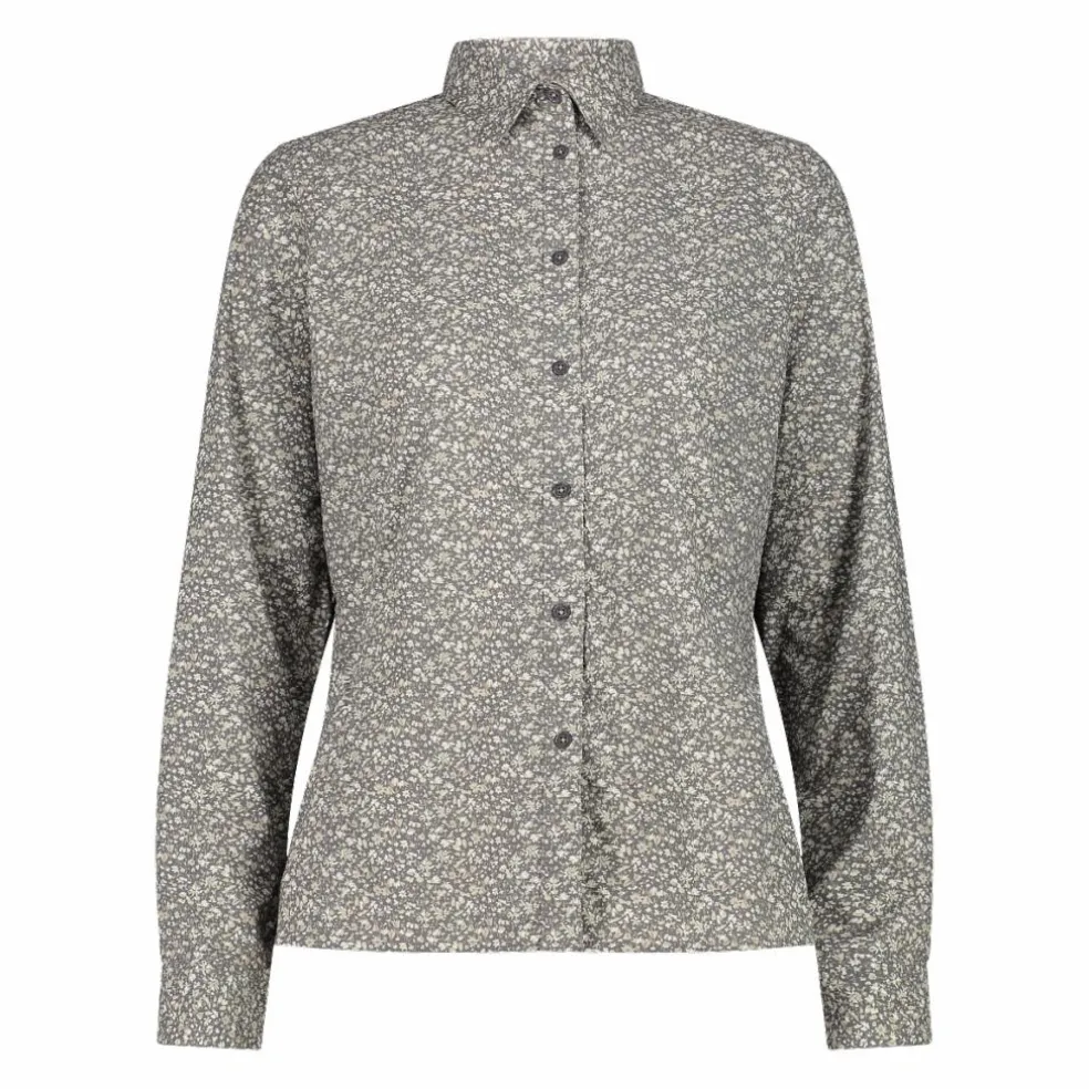 Camicia fantasia geometrica maniche lunghe da donna