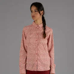 Camicia fantasia geometrica maniche lunghe da donna