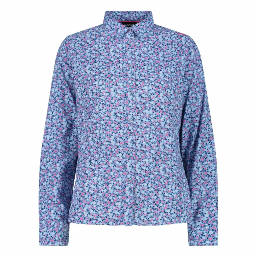 Camicia fantasia geometrica maniche lunghe da donna