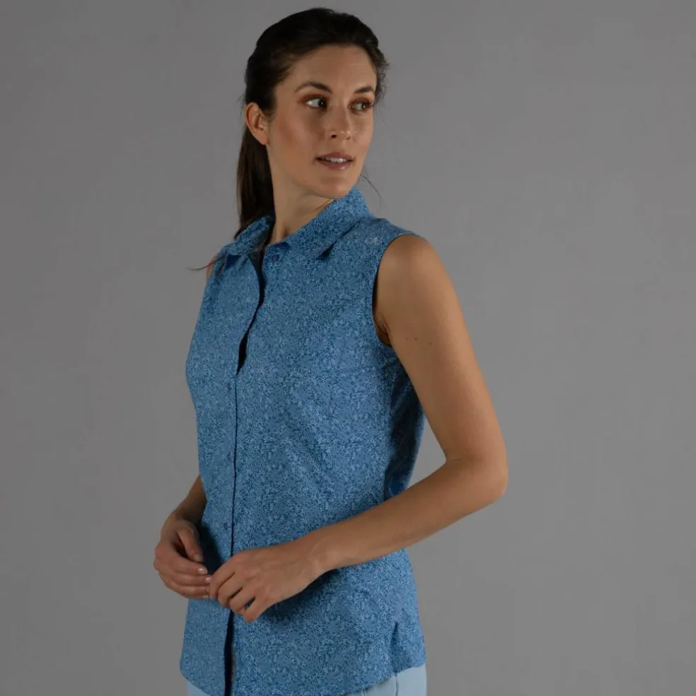 Camicia fantasia geometrica maniche lunghe da donna