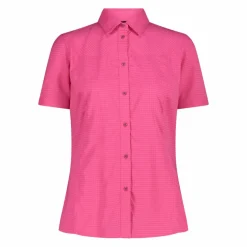 Camicia stretch a maniche corte da donna