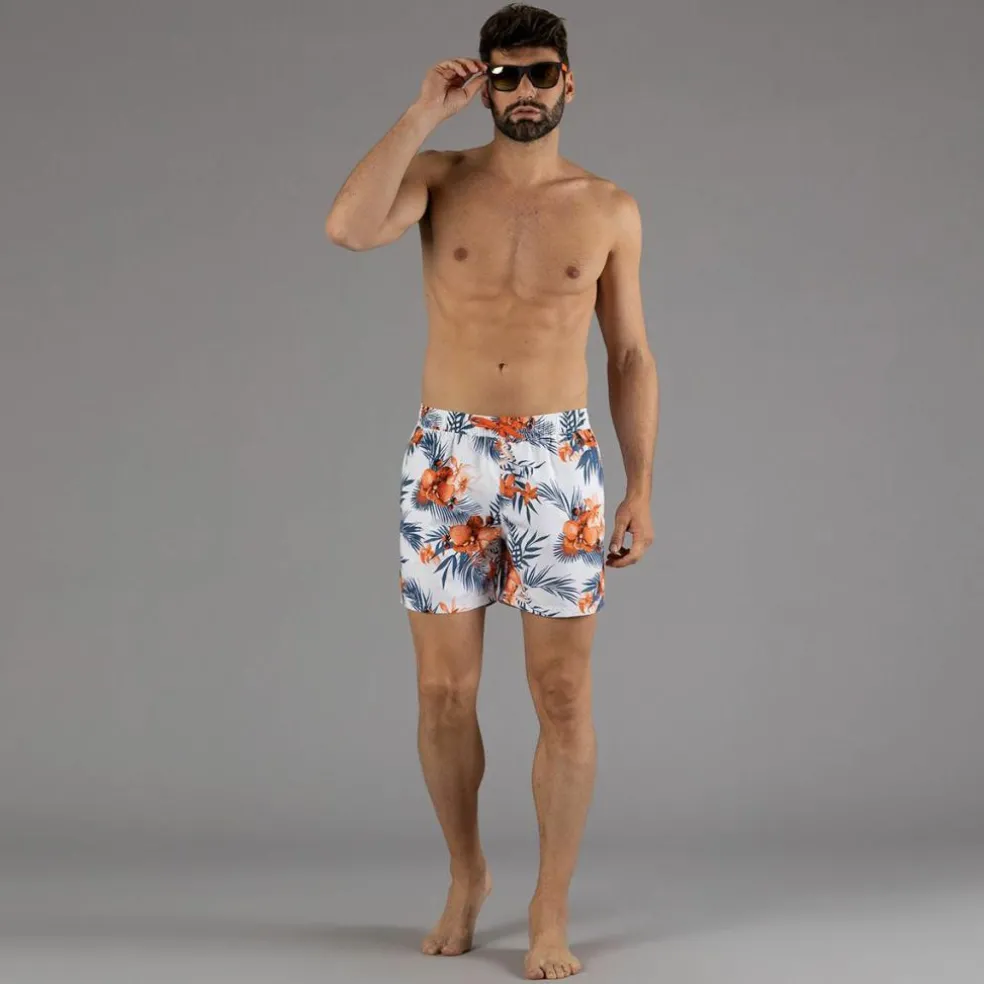 Costume boxer da uomo con fantasia tropicale